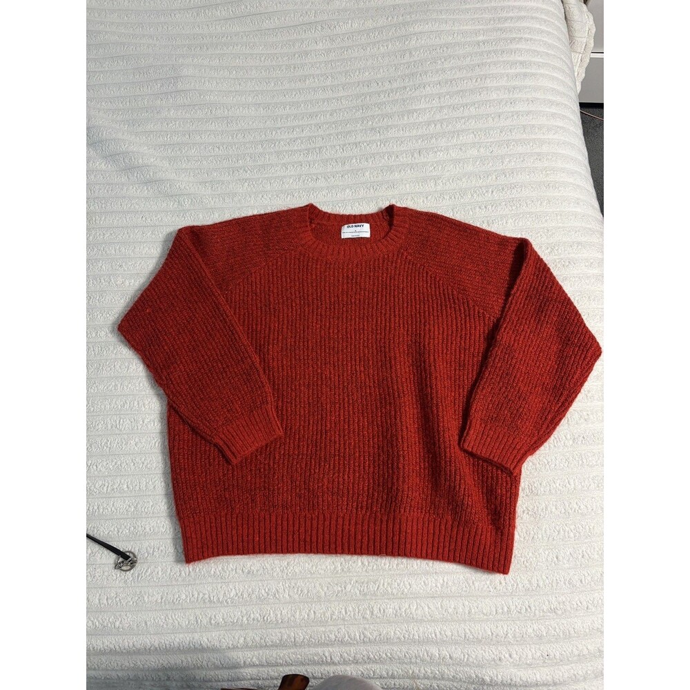 Old Navy Cozy Pullover Sweater Long Sleeve Robbie Red - Wm Sz M Crew Neck Knit